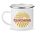 Sippin' On Sunshine Retro Enamel 12oz Camp Mug, Campfire Coffee Cup, Beach Surf Outdoor Camping Lover Gift