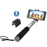 SmartSpeed Bluetooth Selfie Stick Integrated Foldable Smart Shooting Aid Fit for iPhone and Smartphones Detachable Bluetooth remote shutter