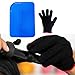 Heat Resistant Mat Pad and Heat Resistant Glove for Curling Irons, Hair Straightener, Flat Irons and Hair Styling Tools 9″ x 6.5″, Food Grade Silicone, Blue by Lessmonthumb 1