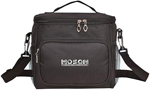 WOSON 10.3L Collapsible Insulated Lunch Bags Picnic Camping Cooler Bag Outdoor Food Lunch Cool Bag Box Black