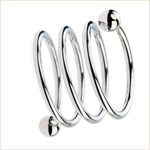 Bondage Masters, Penis Glans Cock Ring Spiral Shaft Stimulator, Silver - Image 3