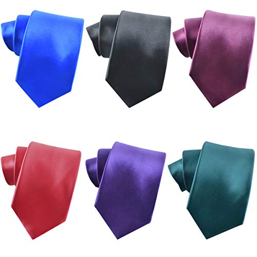 Jeatonge Lot 6pcs Mens Ties and 3pcs Tie Clips, Men's Classic Tie Necktie Woven Jacquard Neck Ties (Multicolored -23) - Thumbnail 7