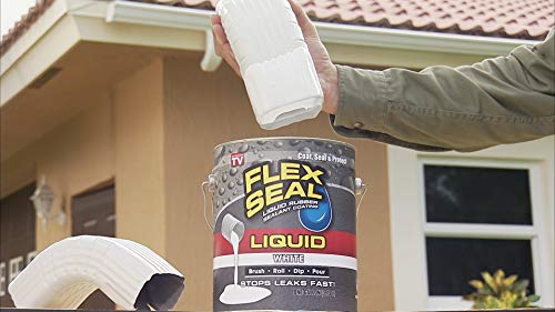 Flex Seal Liquid Waterproof Rubber Sealant Coating, Leak Repair & Patch for Roof, Gutters, Concrete & Basements, Brush/Roll/Dip/Pour, Gray, 32 oz (945 mL)