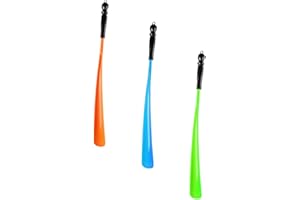 SUPVOX 3pcs Home Use Shoehorn Tool Set with Handle, Plastic Shoe-wearing Auxiliary Tool for Seniors