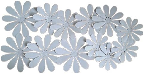 Lenofocus 12pcs 3d Flower Wall Stickers Decor Art Decorations 3 Size (White)
