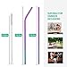 Teivio Set of 16 Stainless Steel Straws with Carry Bag, FDA-Approved Drinking Metal Reusable Straws with Cleaning Brush and Silicone Tips and case for 30 Oz - Multicolor, Rainbow