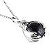 BEADNOVA Healing Natural Amethyst Gemstone Necklace Crystal Ball Pendant Necklace with Stainless Steel Chain 18 Inches