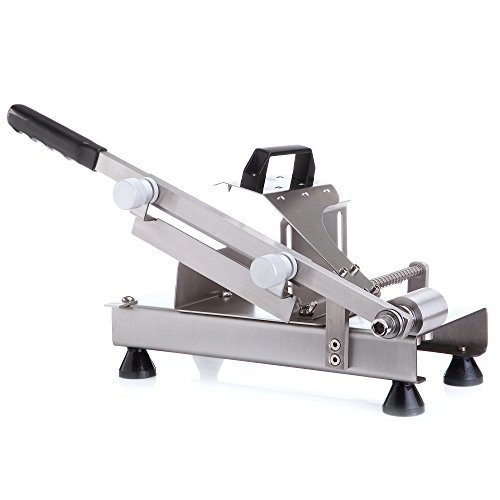 MOKAS Multi-function Food Slicer Meat Grinders Semi-automated Transmit Device Design and Knob Design to Ddjust the Slice Thickness, Stainess Steel