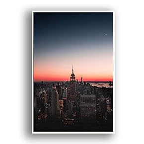 Framed Canvas Wall Art for Living Room, Bedroom Brooklyn Bridge and New York City Canvas Prints for Modern Home Decoration Ready to Hang - 16"x24" inches