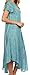 Sakkas 14802 - Faye Cap Sleeved Rayon Caftan Cover Up Dress - Turquoise - OS