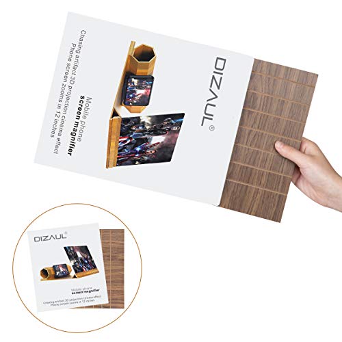 12'' Screen Magnifier for Smartphone - Mobile Phone 3D Magnifier Projector Screen for Movies, Videos, and Gaming - Foldable Phone Stand with Screen Amplifier - Compatible with All Smartphones