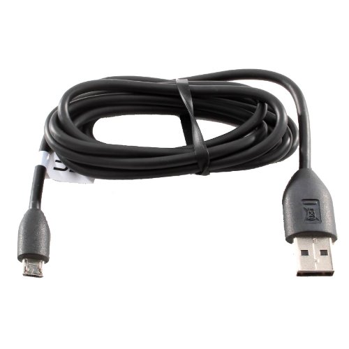 HTC OEM Micro-USB Data Charging Cable for Micro USB Smartphones - Non-Retail Packaging - Black