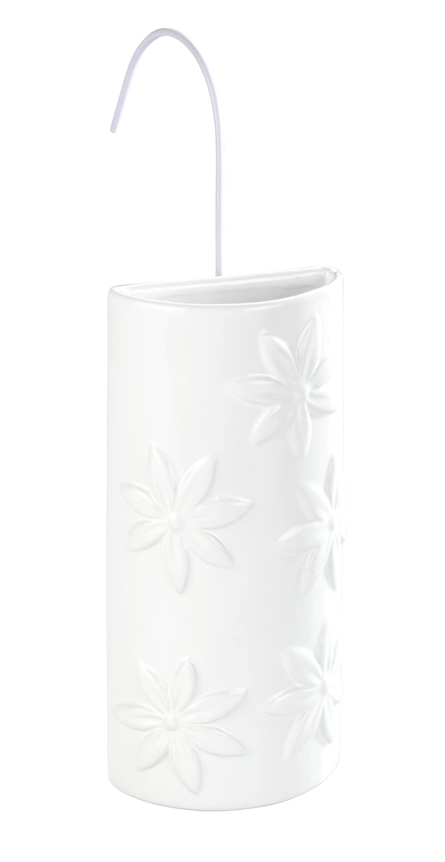 WENKO Flower Saturator, Room Humidifier with Floral Decoration for Radiator, Ceramic, 9 x 19.5 x 4 cm, White