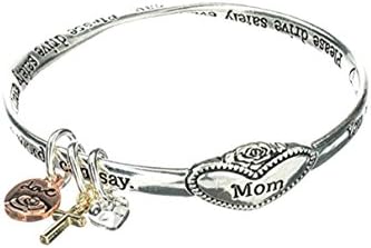 Mom Protection Twist Bangle Cross Love &amp; Heart Charm Prayer Card You are more special than you know