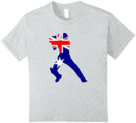 Kids Australian Cricket Shirt - Australia Sports Shirt 8 Heather Grey