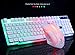 Baishitop GT300 Colorful LED Illuminated Backlit USB Wired PC Rainbow Gaming Keyboard Mouse Set White (H)thumb 2