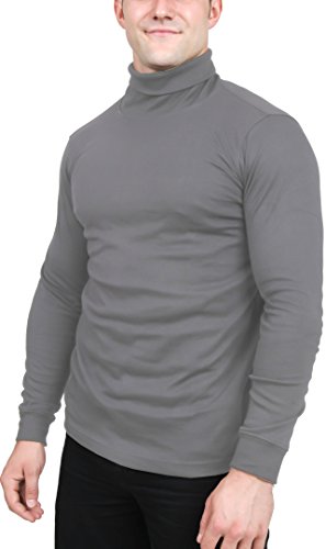 Utopia Wear Men's Turtleneck Shirt, XX-Large (Steel Gray)