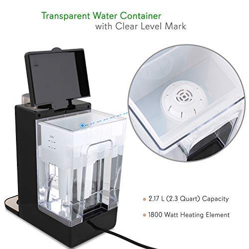 Electric Auto Hot Water Dispenser - Instant Fast Heating Coil Water Boiler More Simple Then Water Kettles Pots Clear Water Tank Measuring Fill Water Up To 2.3 quart NutriChef PKHTWTR46