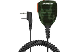 BAOFENG Radio Speaker Microphone IP54 Waterproof 2-pin K Type for GMRS GM-5RH Radio Dual PTT Handheld Remote Shoulder Speaker