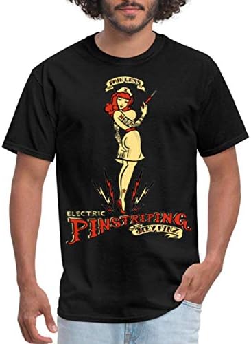 Painless Electric Pinstriping T Shirt Men Funny Letter Short Sleeve Tees Tops