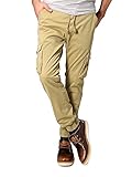 OCHENTA Men's Slim Fit Chino Jogger Cargo Pant