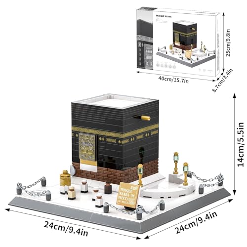Kaaba Mosque of Mecca Building Blocks Set, 446-Piece Islamic Architecture Model Kit, STEM Educational Toy for Children & Adults, Eid Ramadan Gift, Makkah Islamic Home Decor toy for Kids