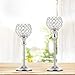 VINCIGANT Silver Crystal Candle Holders，Candlestick Holders for Wedding Party Centerpiece