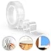 iBayx Traceless Washable Adhesive,Removable Reusable Adhesive Gel Grip Tape Duty Double Sided Tape Clear Silicone Tape for Paste Photos Fix Carpet Mats Pen Key (3.28FT/1METERS)