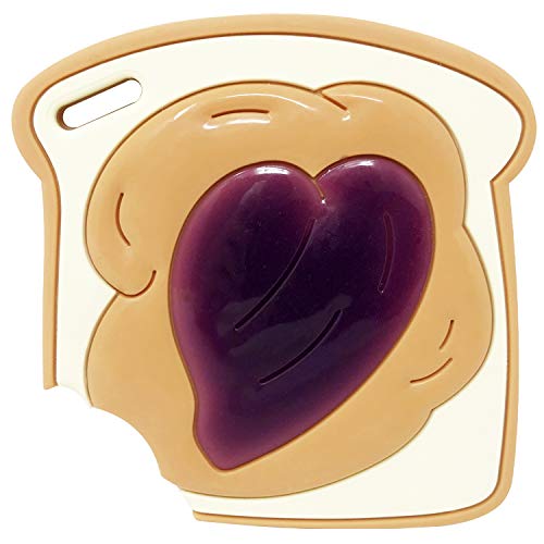 Silli Chews Teething Toy Baby Teether Unisex Infant Silicone Chew Toy Gum Massager Oral Pain Relief Soother Peanut Butter and Jelly Sandwich Play Food