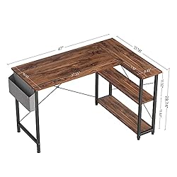 CubiCubi 47 Inch Small L Shaped Computer Desk with