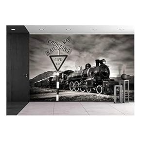 Old Fashioned Steam Locomotive, Kingston New Zealand - Removable Wall Mural | Self-Adhesive Large Wallpaper - 66x96 inches