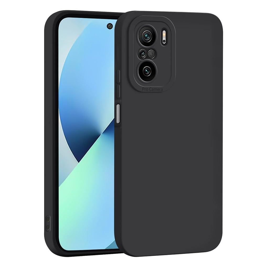 SEAHAI Case for Xiaomi Poco F3/Xiaomi Mi 11i 5G, Ultra Thin Premium Soft Silicone Phone Cover with Thickened Camera Protection Design, Shockproof TPU Bumper Fashion Case Cover - Black