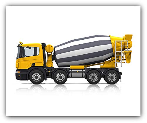 image for Designs by Maria Inc. Construction Trucks Wall Art [UNFRAMED] 8x10, Bo