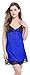 Women's Sexy Sling V-neck Lace Trim Satin Chemises Slip Sleepwear Nightgown