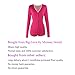 Moxeay V-Neck One Piece Bodysuit Long Sleeve Bodycon Rompers Overall (Large, Rose)