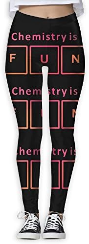 WomensPowerYogaPants Chemistry Is Fun Womens Yoga Pants Fitness Power Flex Leggings Digital Printed