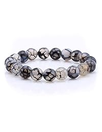 10 mm Onyx Piedra Gem Beads Pulseras Unisex Stretch Hecho a mano elástico pulsera conjunto de 5