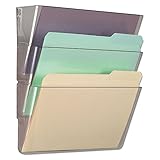 Universal 53682 3 Pocket Wall File Starter Set, Letter, Clear