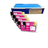 Inkjetcorner 5 Pack Magenta Replacement Ink Cartridge for Brother LC-61 LC61M MFC-295CN MFC-490CW MFC-495CW MFC-5490CN MFC-5890CN MFC-6490CW MFC-J265w MFC-J410w MFC-J415w MFC-J615W MFC-J630W
