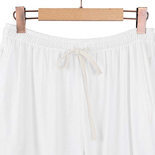 Edenun Fashion Men's Casual Solid Loose Sweatpants M-3XL Boy's Trousers Jogger Modern Dance Pant Prime White