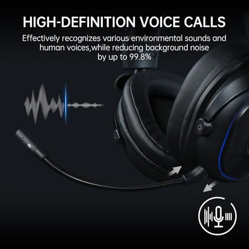 EKSA 2.4GHz Wireless Gaming Headset for PS5/PS4/PC/Switch/Mac, Bluetooth 5.3 Gaming Headphones Wireless with Microphone, 30ms Latency, 80 Hours Battery Life, RGB, USB PC Headset