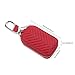 KUMEED Car Key Chain Bag Genuine Leather Smart Keychain Coin Holder Case Cover Pouch Remote Key Fob Bag Keyring Wallet Zipper Case Red