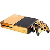 NDAD Full Body Golden Protective Vinyl Skin Decal for Xbox one Console and 2PCS Xbox one Controller Skins Stickers
