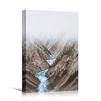 Canvas Wall Art Between Valleys Landscape Multicolor Photography Relax/Calm Traditional Waterfall - 12x18 inches