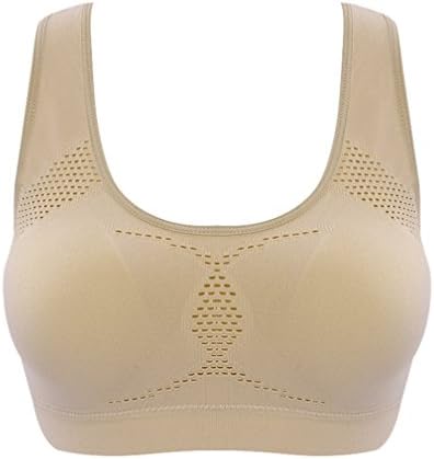 Womens Sports Bra Fitness Racerback Workout Yoga Bras Nude L