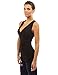 PattyBoutik Women V Neck Ruched Side Tank Top (Black X-Large)