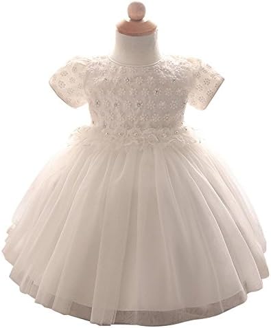 Wgwioo Infants Young Children Skirt Flower Girls Dress Multi Layers Tulle Wedding Pageant Bridesmaid Christening Princess Kids Clothes Party Baby Gown Dresses Lace Costumes Diamond Solid Color