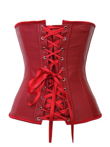 Chicastic-Goth-Vintage-Steampunk-Sexy-Strong-Boned-Corset-Lace-Up-Bustier-Red-Brown