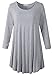 LARACE Women 3/4 Sleeve Tunic Top Loose Fit Flare T-Shirt(1X, Light Gray)