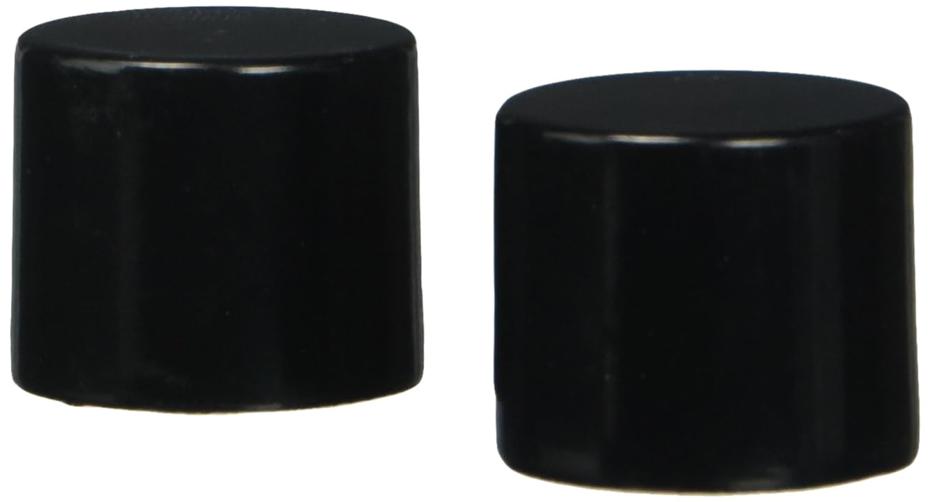 Gardinia End Cap for Curtain Rods, 2 Pieces, Chicago Series, 20 mm Diameter, Metal, Black